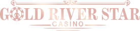 Gold River Star Casino online logo with rose gold vintage-style text and star emblem known for slots poker and exclusive casino rewards.